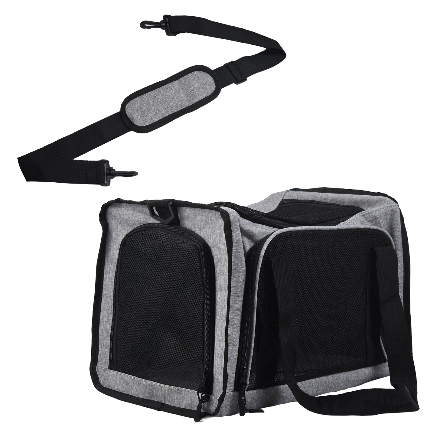 iCan Classic Pet Carrier – Light Grey Canvas Soft-Sided Carrier