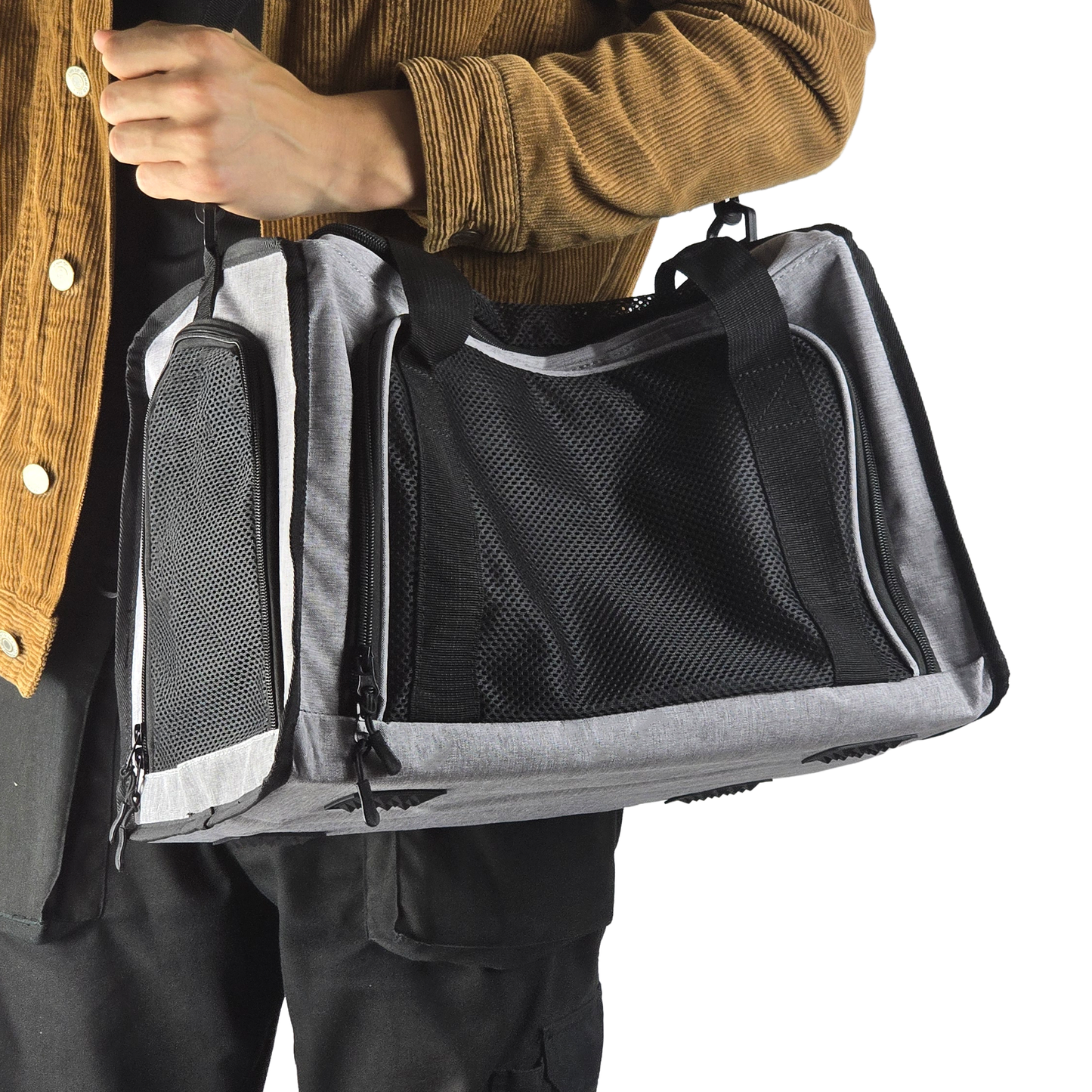 iCan Classic Pet Carrier – Light Grey Canvas Soft-Sided Carrier