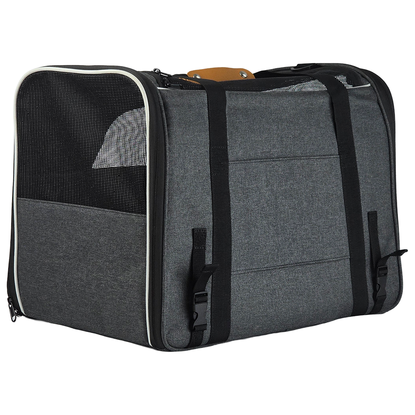 iCan Deluxe Pet Carrier – Dark Grey Premium Canvas Travel Bag