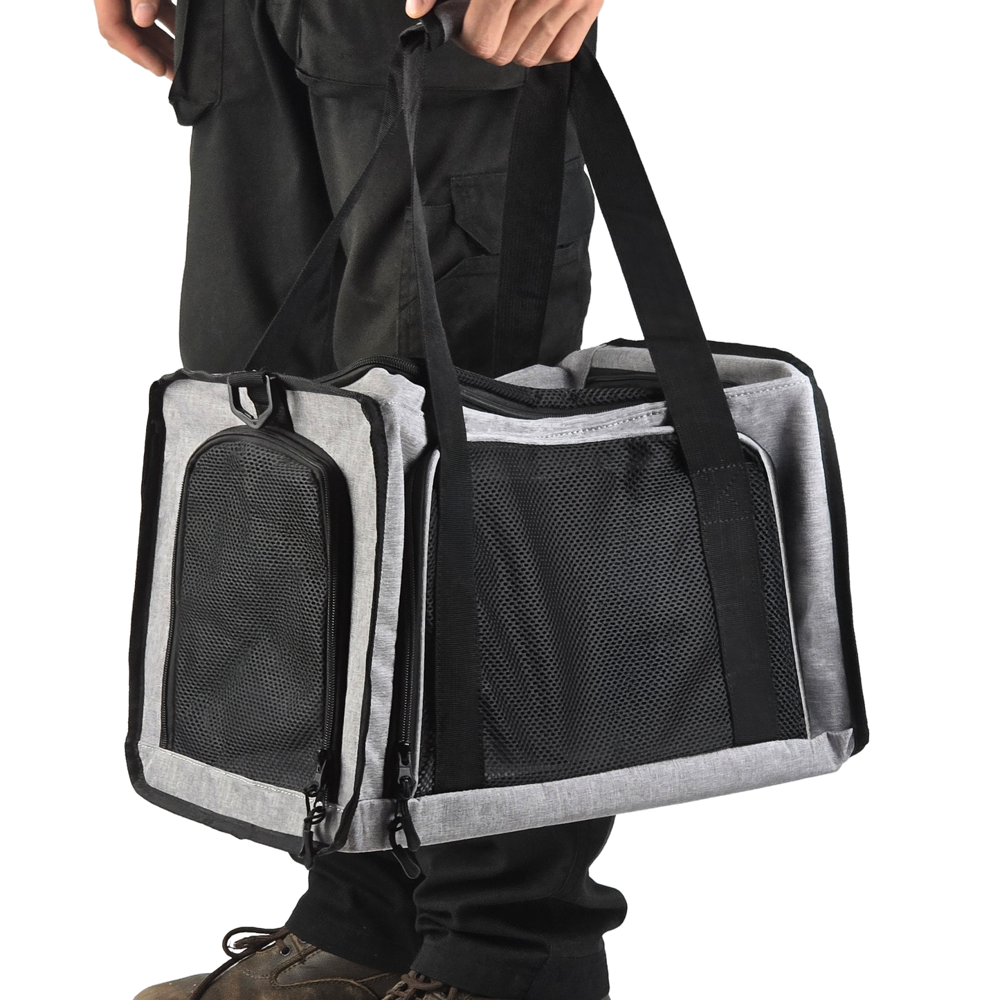 iCan Classic Pet Carrier – Light Grey Canvas Soft-Sided Carrier