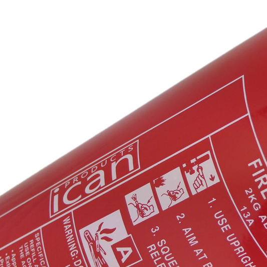 iCan 2kg Powder Fire Extinguisher - Portable Stand - Compact & Powerful Fire Fighting