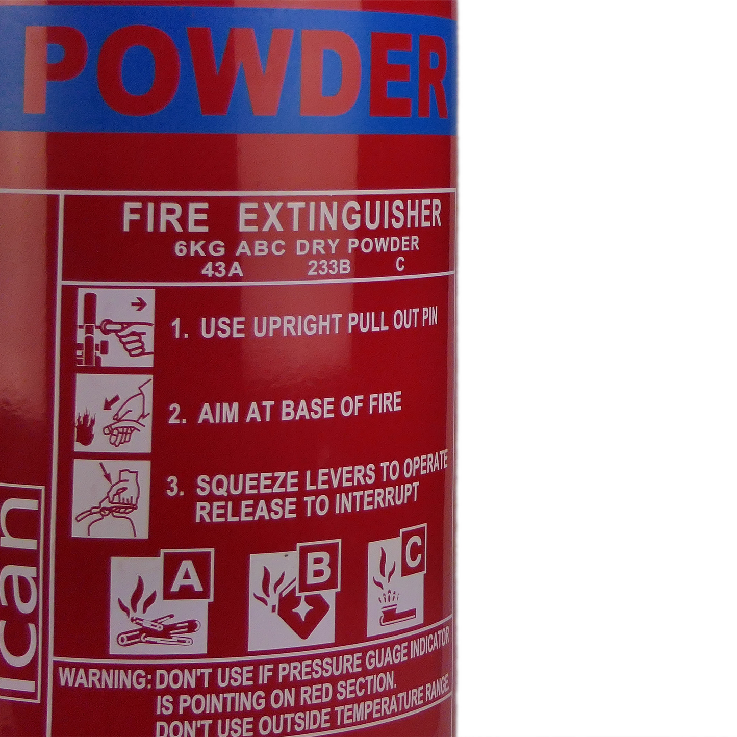 iCan 6kg Powder Fire Extinguisher - Wall Mount - Industrial-Grade Defense for Diverse Fires