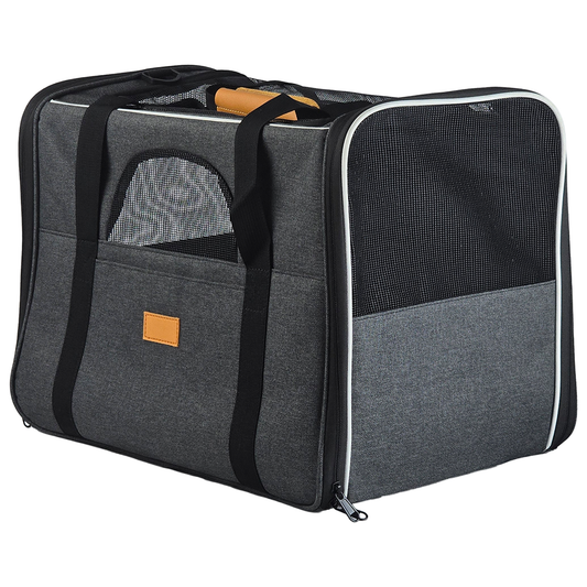 iCan Deluxe Pet Carrier – Dark Grey Premium Canvas Travel Bag