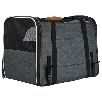 iCan Deluxe Pet Carrier – Dark Grey Premium Canvas Travel Bag