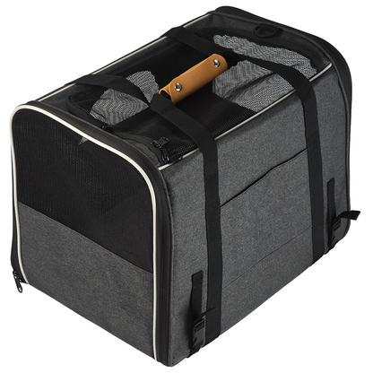 iCan Deluxe Pet Carrier – Dark Grey Premium Canvas Travel Bag
