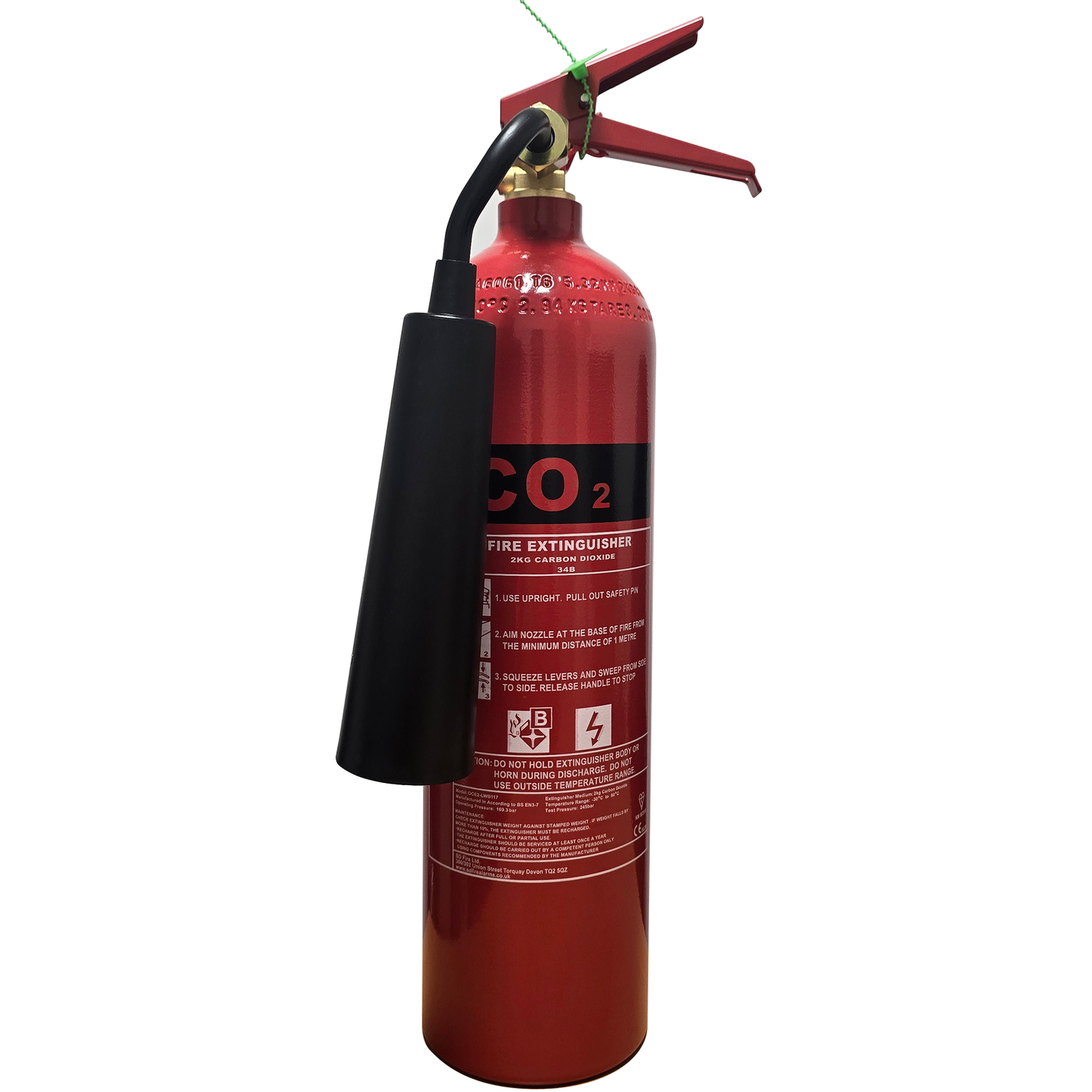 iCan Products 2kg CO₂ Fire Extinguisher with Aluminium Body - SD Fire Alarms