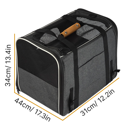 iCan Deluxe Pet Carrier – Dark Grey Premium Canvas Travel Bag